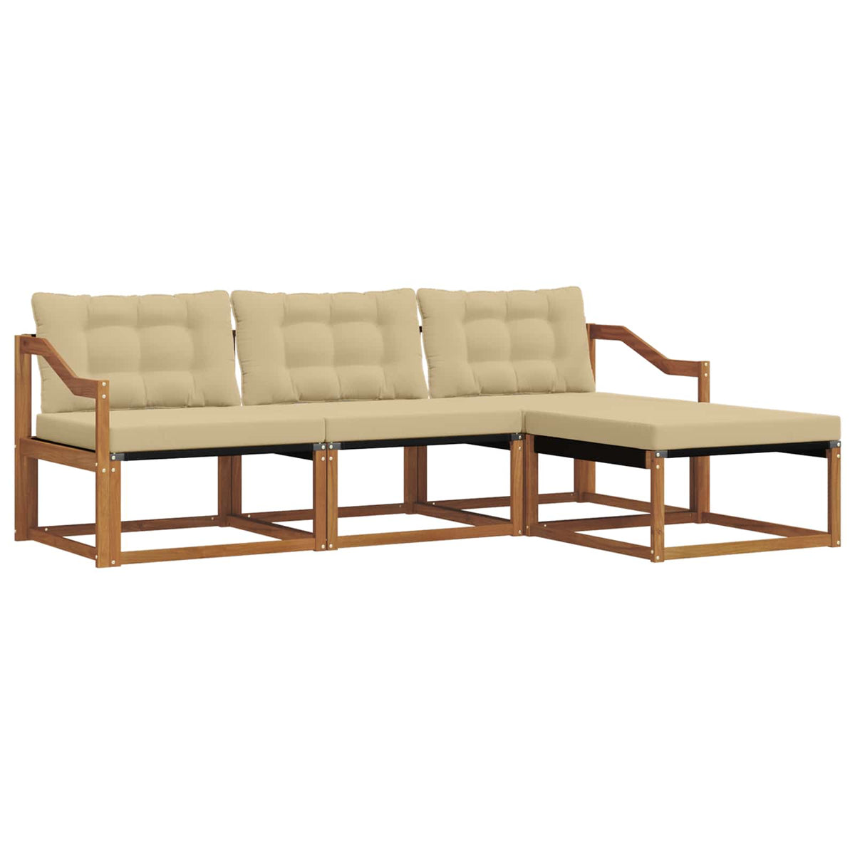 Set vanjskih sofa 4 kom. Prirodna i bež Smeđa 245,5 x 162,5 x 73 cm