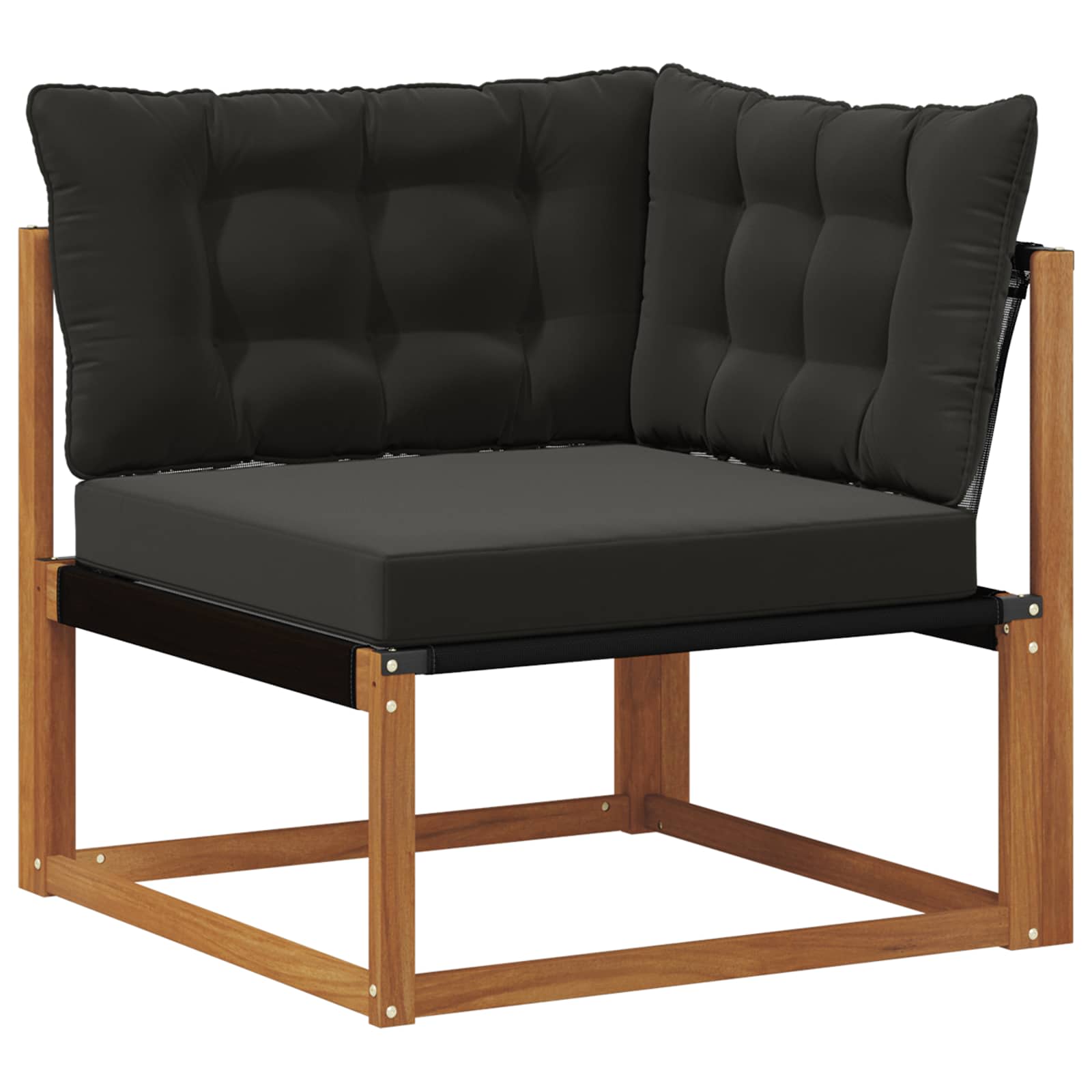 Set vanjskih sofa s jastukom 4 pcs Prirodna i crna