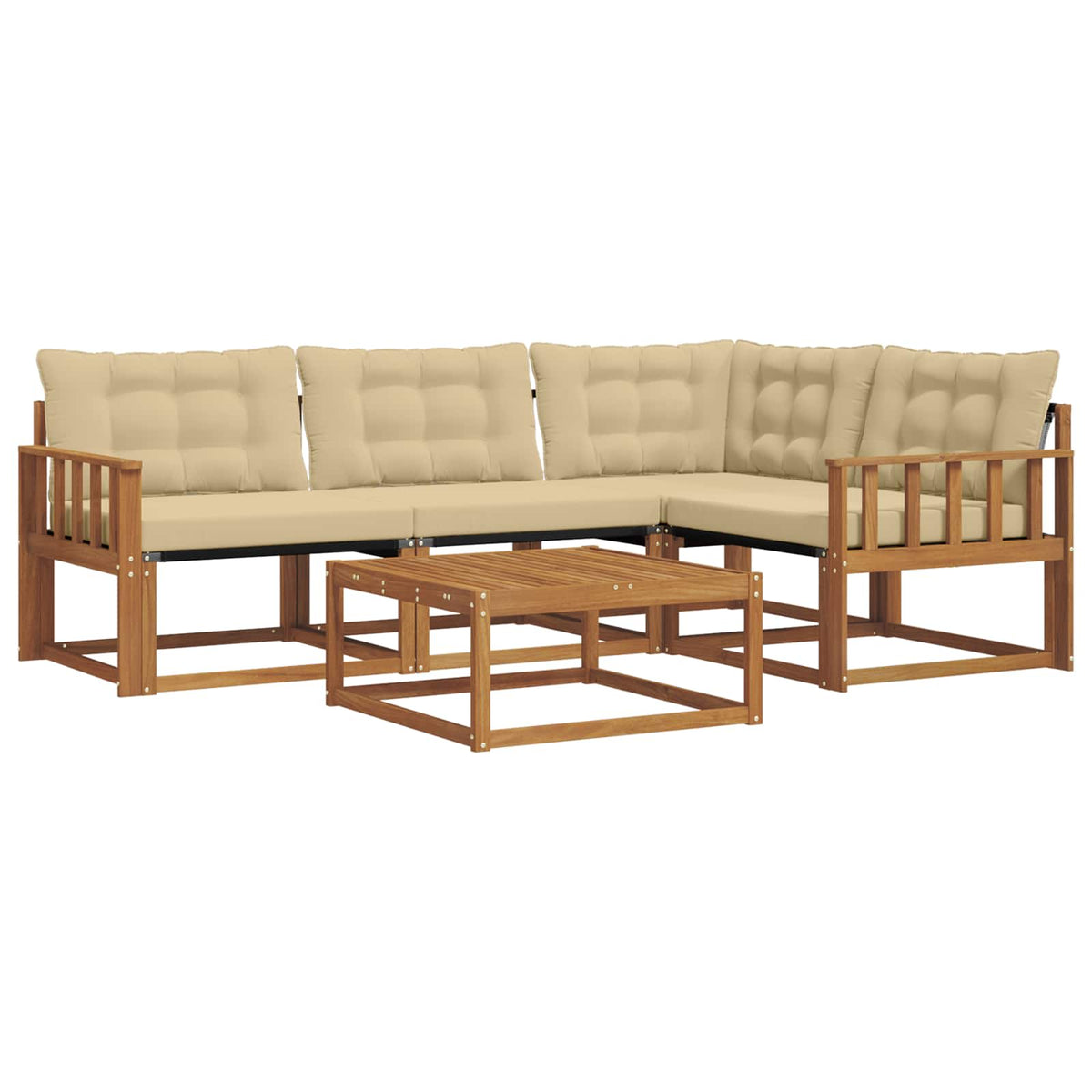 Set vanjskih sofa 5 kom. Prirodna i bež