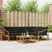 Set vanjskih sofa 5 kom. Prirodna i crna