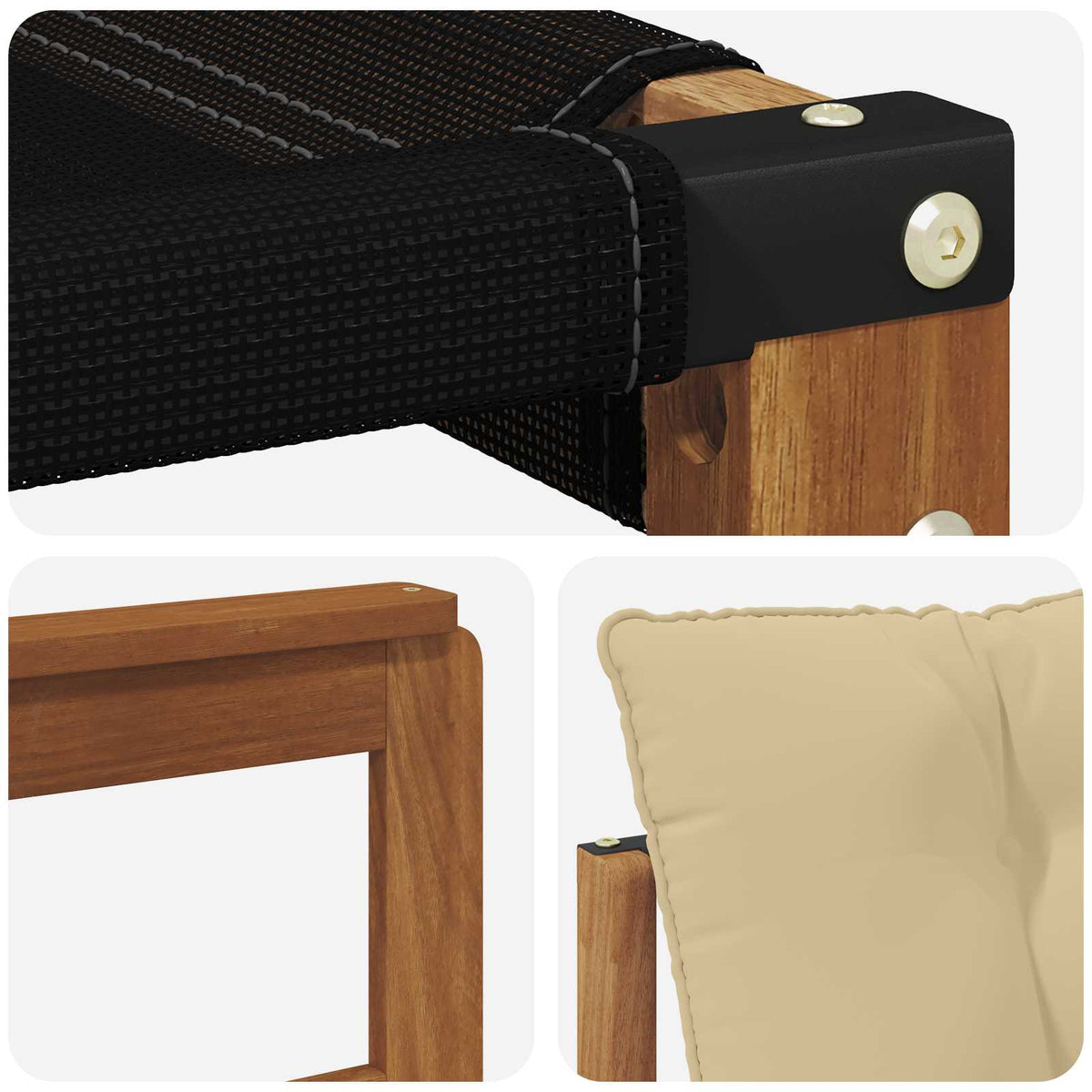 Set vanjskih sofa 6 kom. Prirodna i bež Smeđa 406 x 168,5 x 73 cm