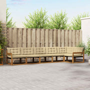Set vanjskih sofa 6 kom. Prirodna i bež Smeđa 406 x 168,5 x 73 cm