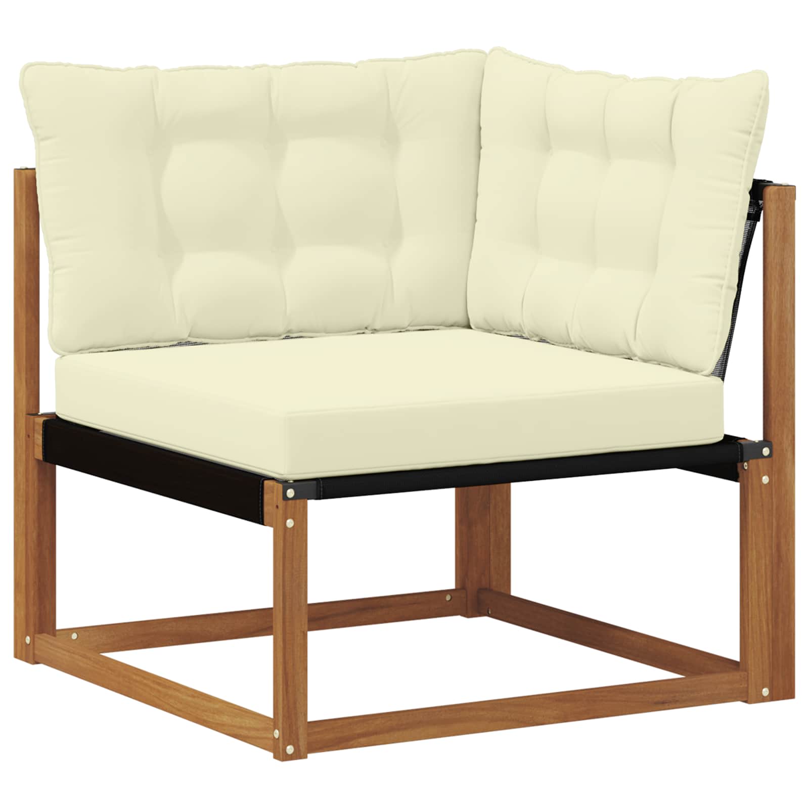 Set vanjskih sofa 6 kom. Prirodna i krem Čvrsto drvo akacije
