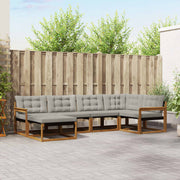 Set vanjskih sofa 6 kom. Prirodna i svijetlo siva Smeđa 327 x 168,5 x 73 cm