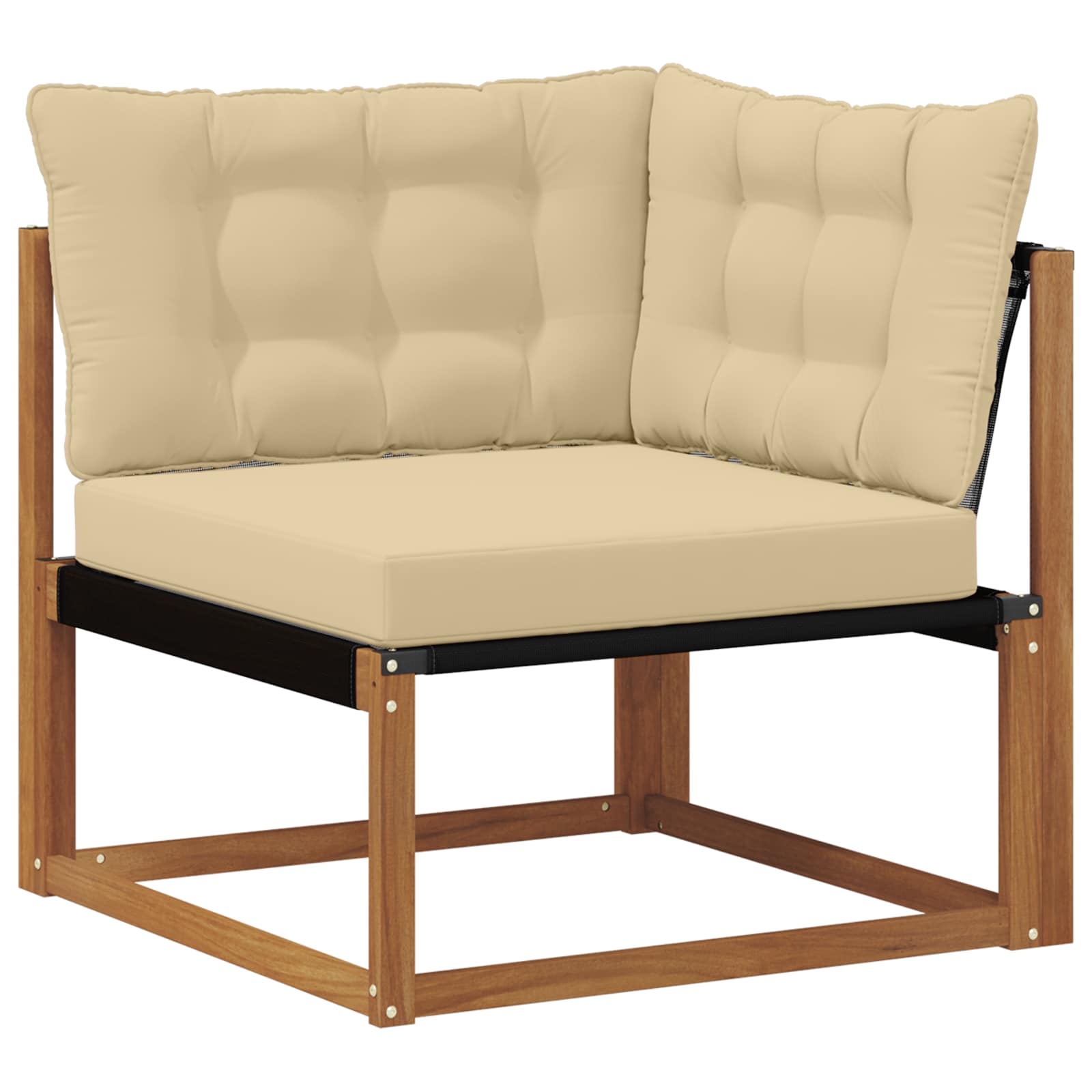 Set vanjskih sofa 6 kom. Prirodna i bež Čvrsto drvo akacije