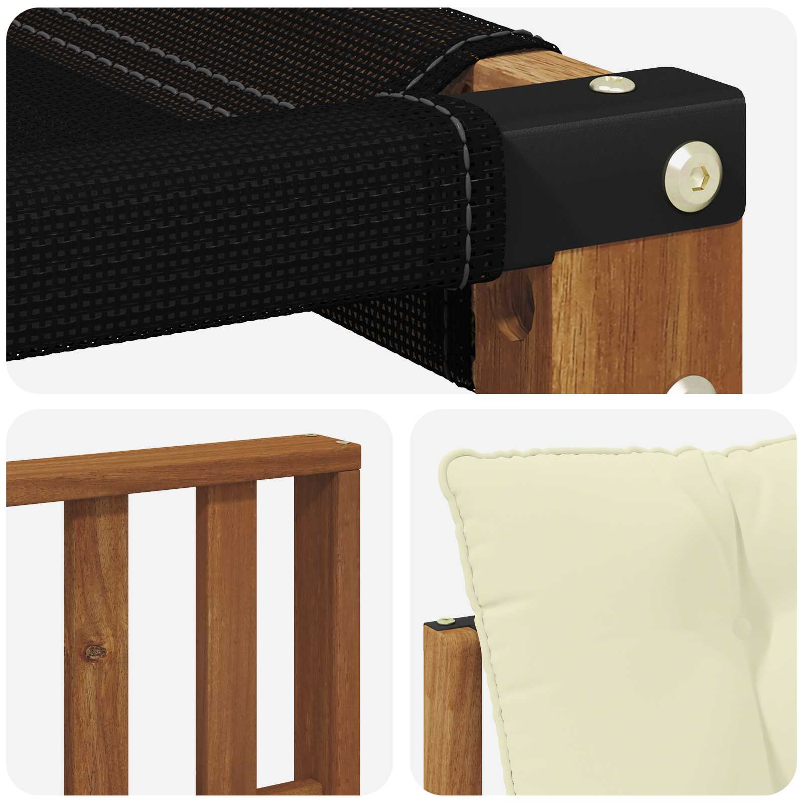Set vanjskih sofa 6 kom. Prirodna i krem Čvrsto drvo akacije