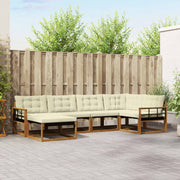 Set vanjskih sofa 6 kom. Prirodna i krem Čvrsto drvo akacije