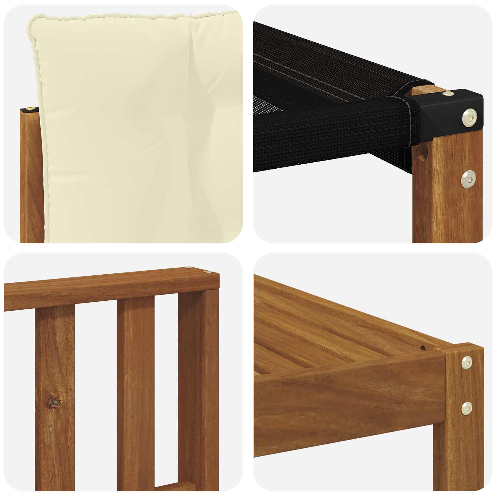 Set vanjskih sofa 19 pcs Prirodna i krem Čvrsto drvo akacije