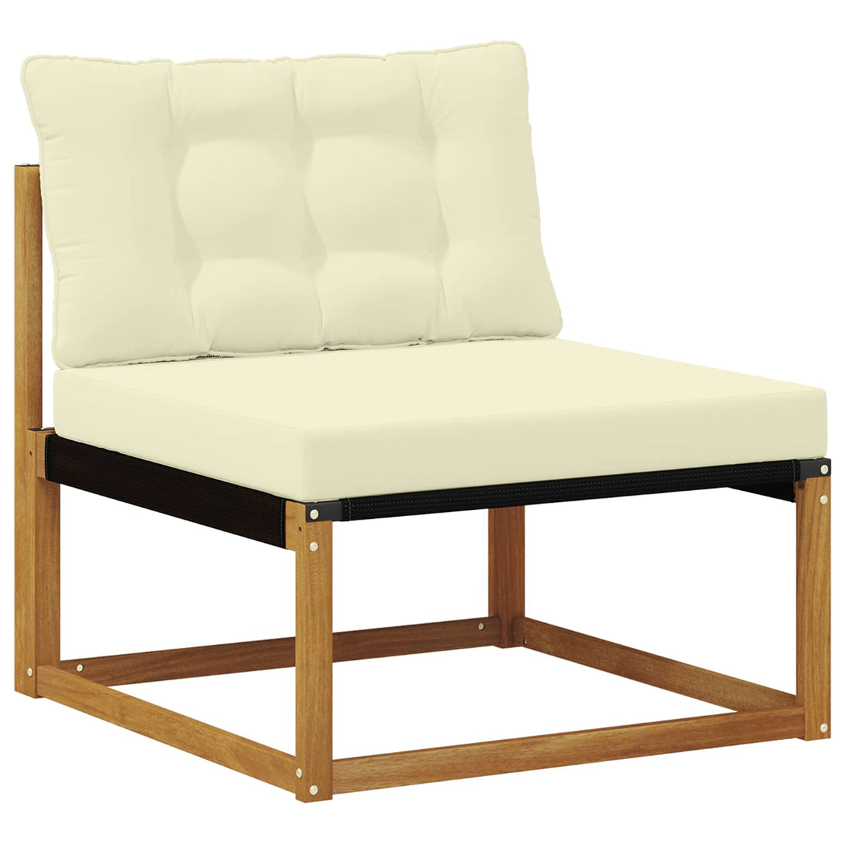 Set vanjskih sofa 7 kom. Prirodna i krem Čvrsto drvo akacije