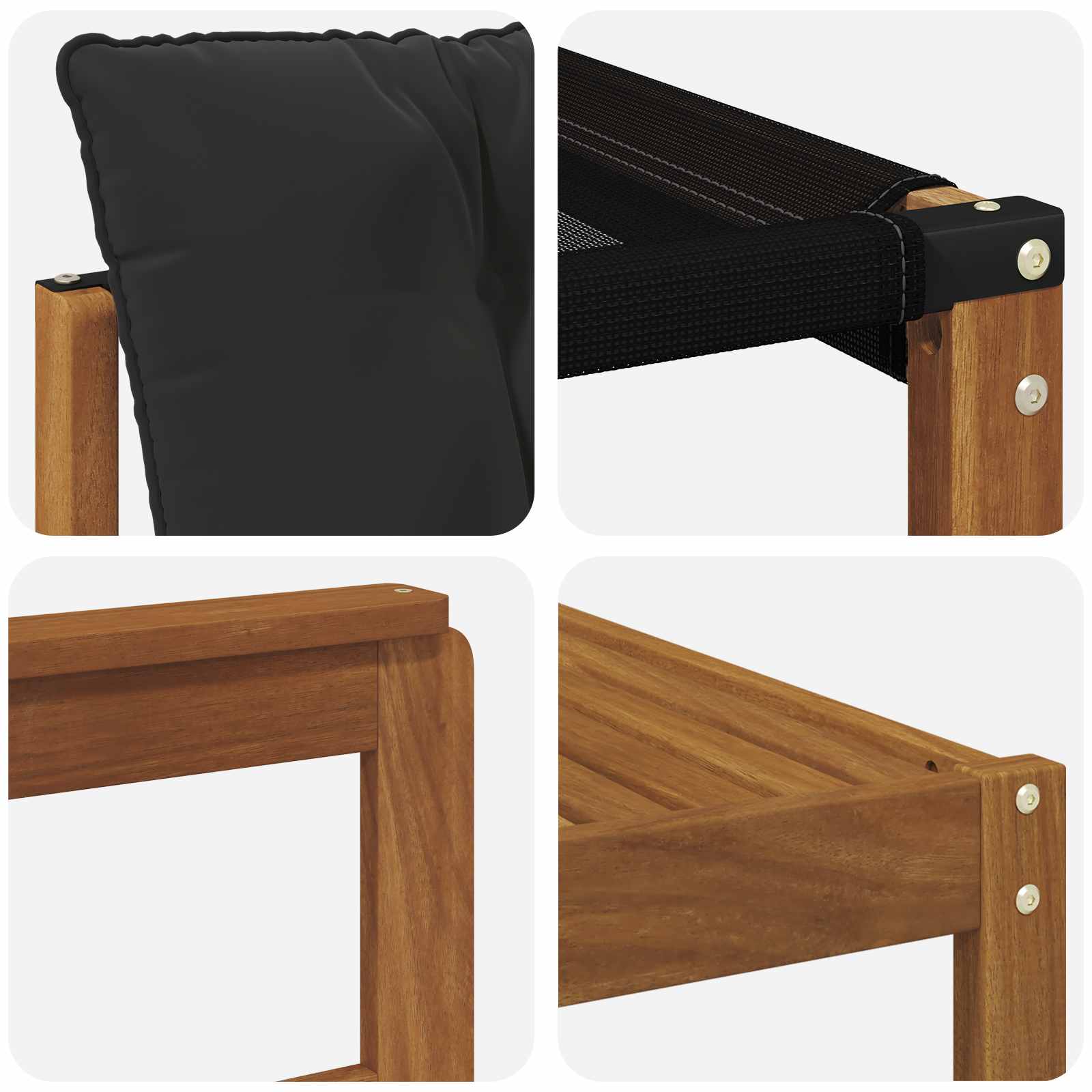 Set vanjskih sofa 22 pcs Prirodna i crna Čvrsto drvo akacije