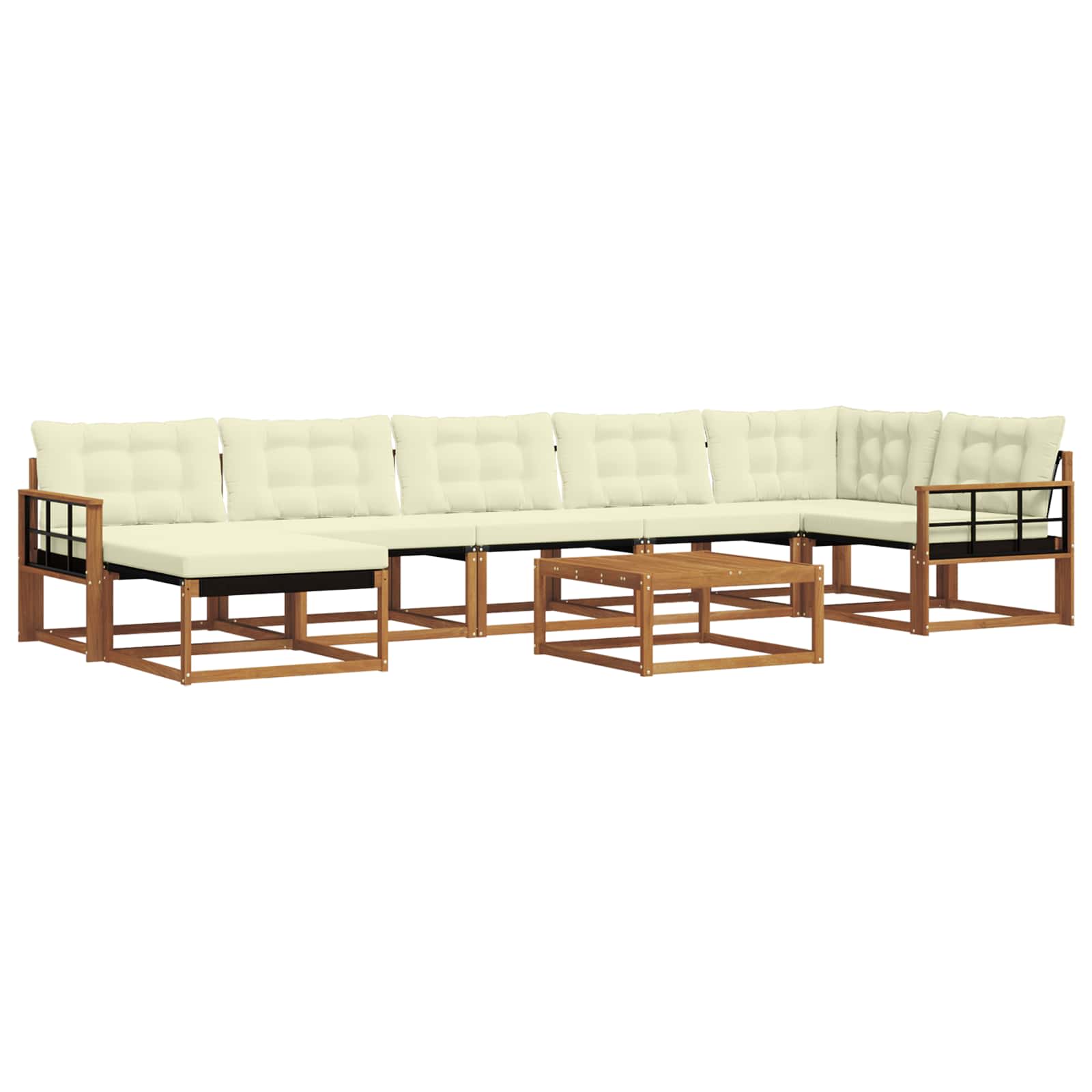 Set vanjskih sofa 22 pcs Prirodna i krem Čvrsto drvo akacije