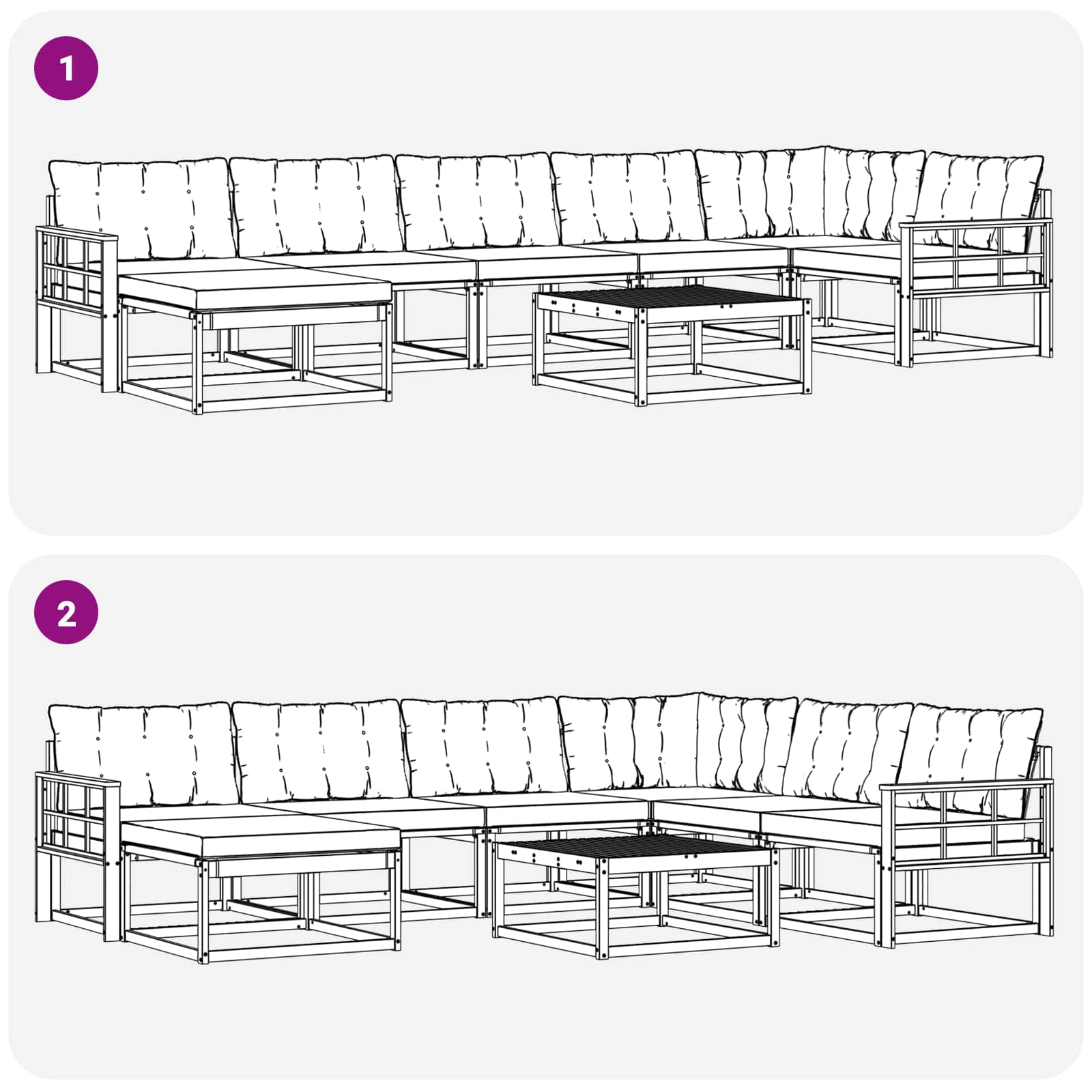 Set vanjskih sofa 22 pcs Prirodna i bež Čvrsto drvo akacije
