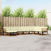 Set vanjskih sofa 8 kom. Prirodna i krem Čvrsto drvo akacije