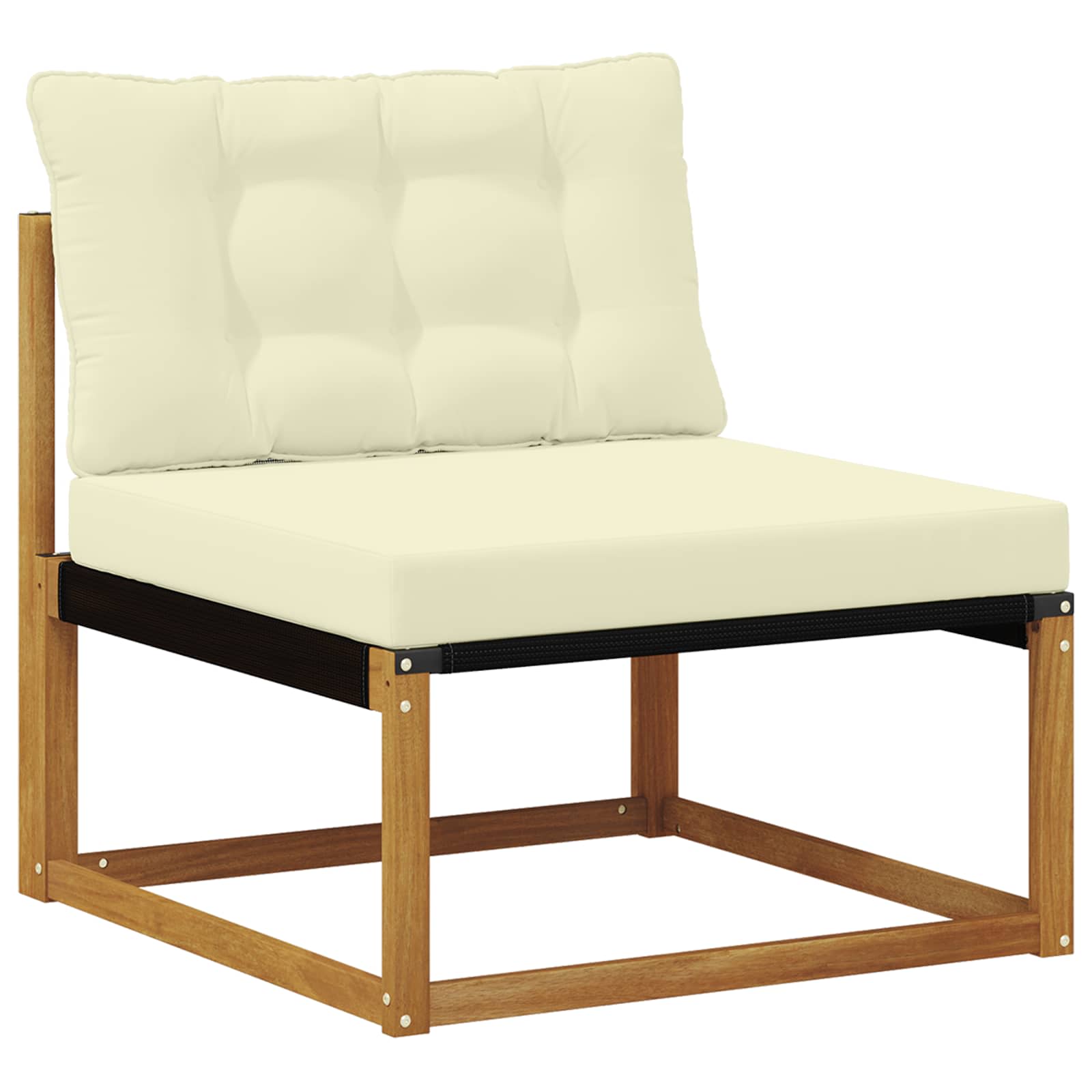 Set vanjskih sofa 8 kom. Prirodna i krem Čvrsto drvo akacije
