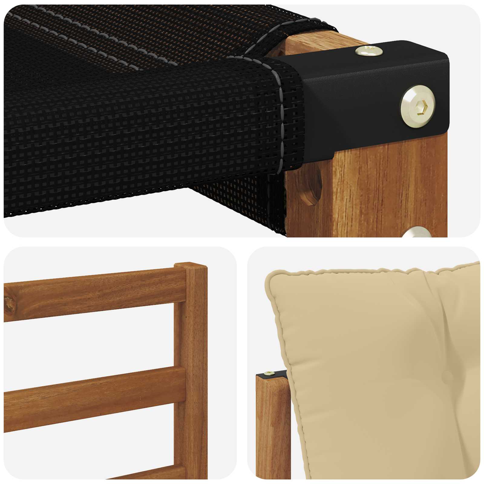 Set vanjskih sofa 8 kom. Prirodna i bež Čvrsto drvo akacije