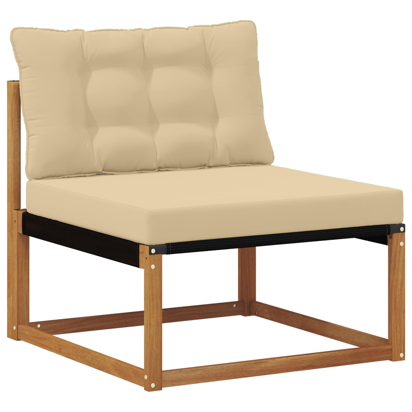 Set vanjskih sofa 8 kom. Prirodna i bež Čvrsto drvo akacije
