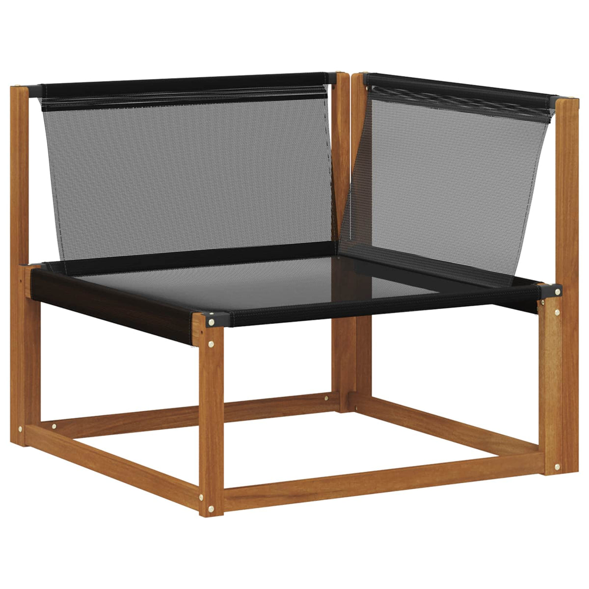 Set vanjskih sofa 8 kom. Prirodna i crna Čvrsto drvo akacije