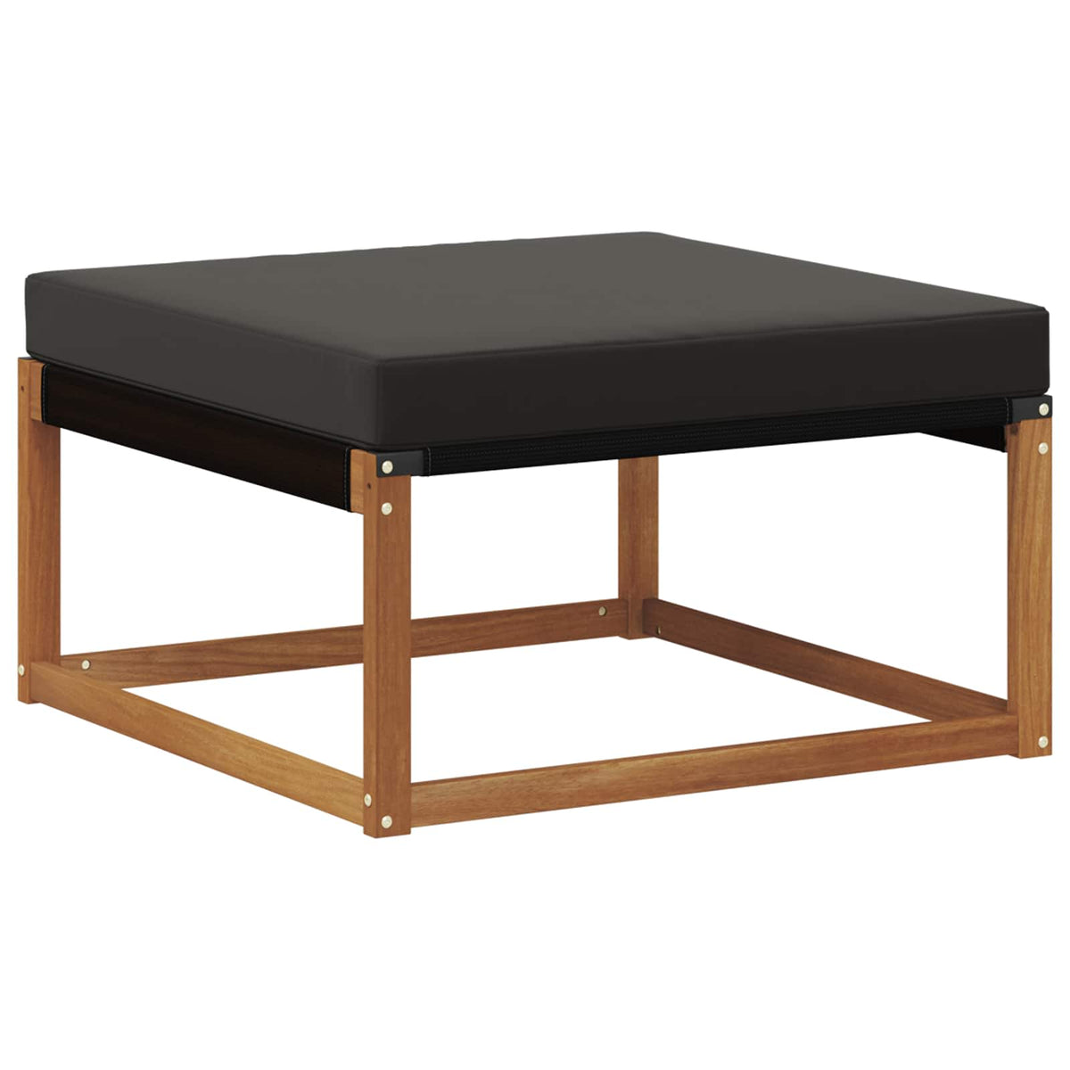Set vanjskih sofa 8 kom. Prirodna i crna Čvrsto drvo akacije