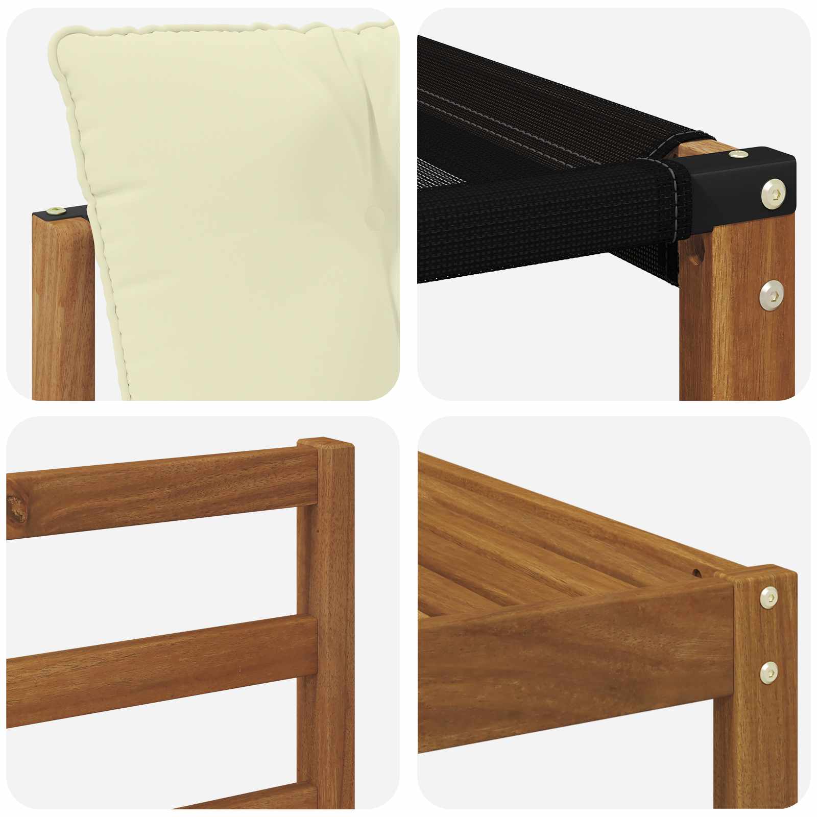 Set vanjskih sofa 9 pcs Prirodna i krem Čvrsto drvo akacije