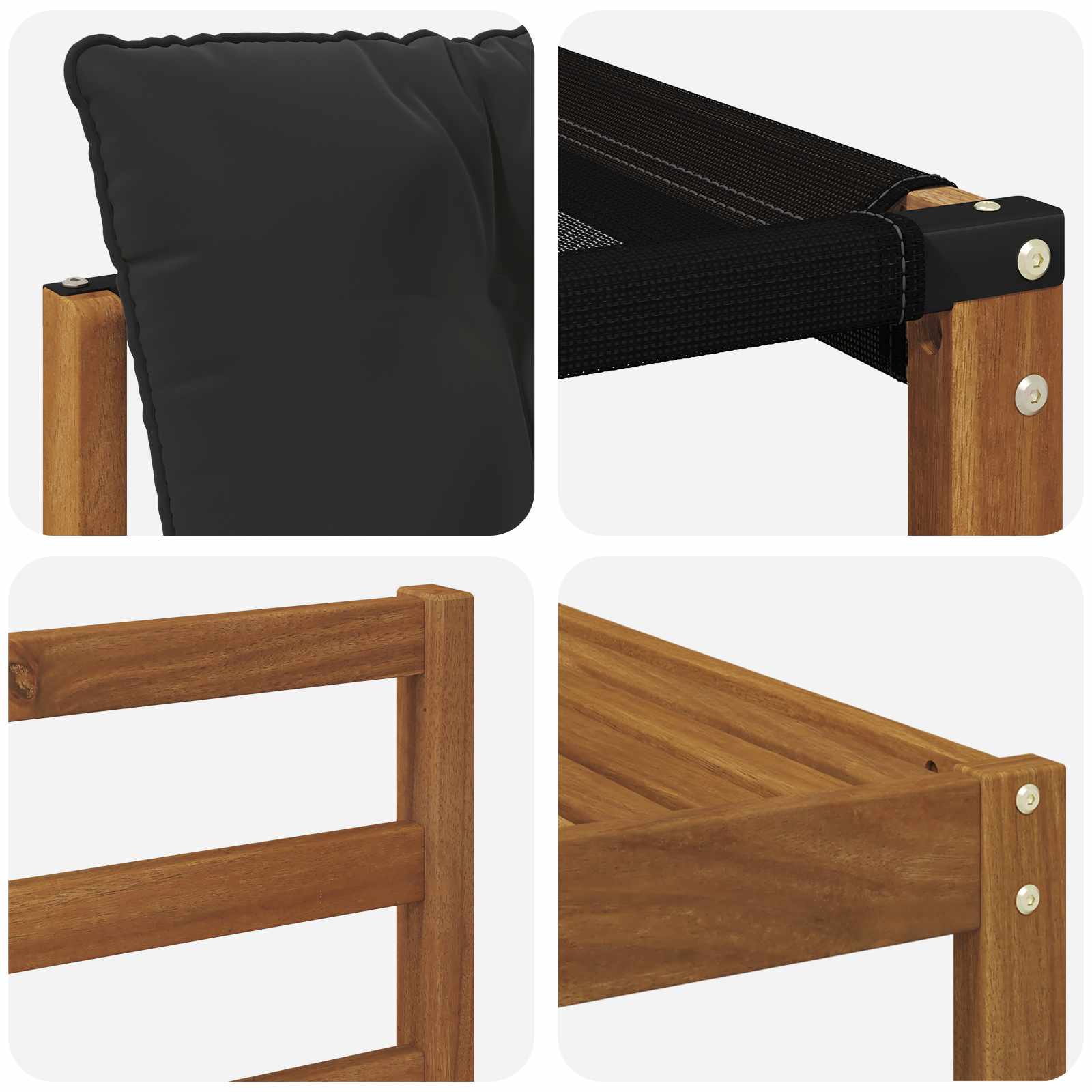Set vanjskih sofa 9 pcs Prirodna i crna Čvrsto drvo akacije