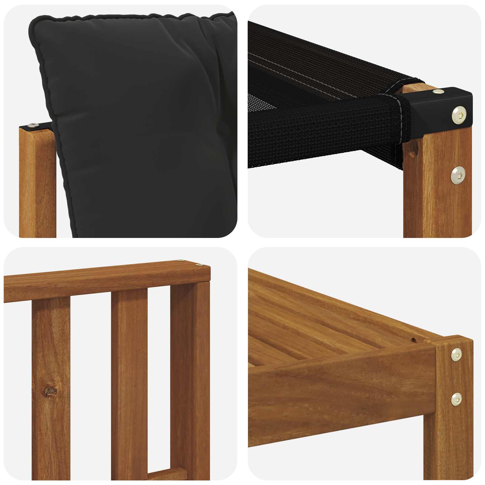 Set vanjskih sofa 9 pcs Prirodna i crna Čvrsto drvo akacije