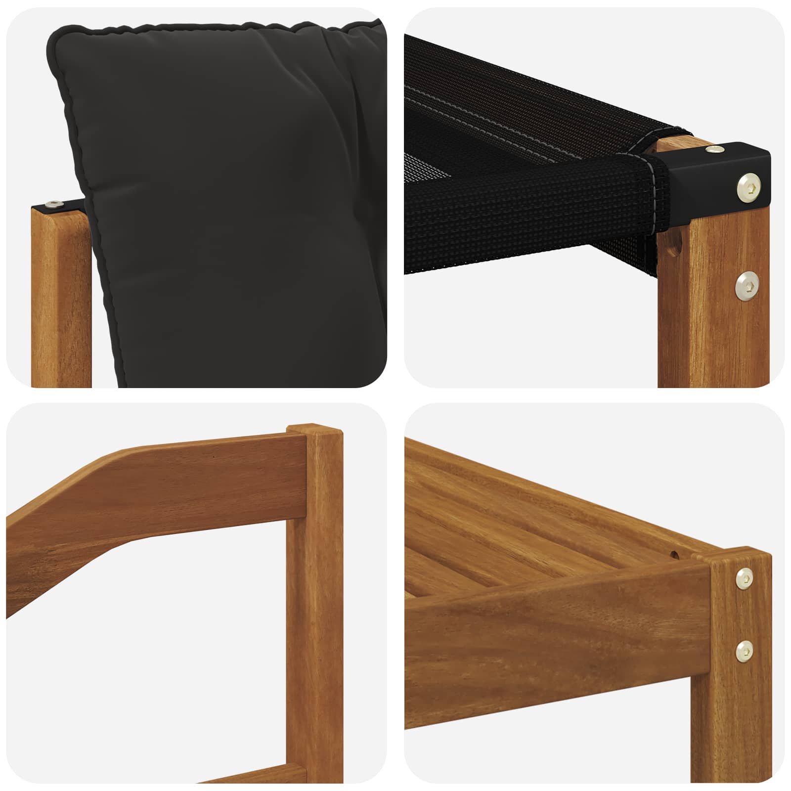 Set vanjskih sofa 9 pcs Prirodna i crna Čvrsto drvo akacije