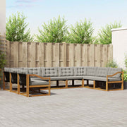 Set vanjskih sofa 9 kom. Prirodna i svijetlo siva Smeđa 404 x 245,5 x 73 cm