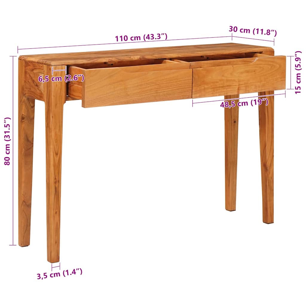 Konzolna stolica Smeđa 110 x 30 x 80 cm Čvrsto drvo akacije