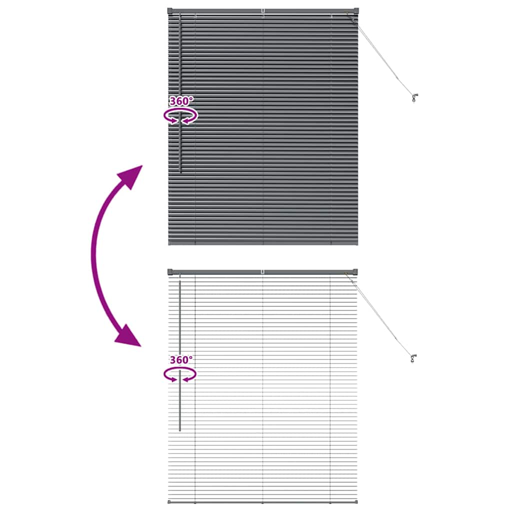 Venecijanski zastore Tamno siva 130 x 100 cm Aluminij