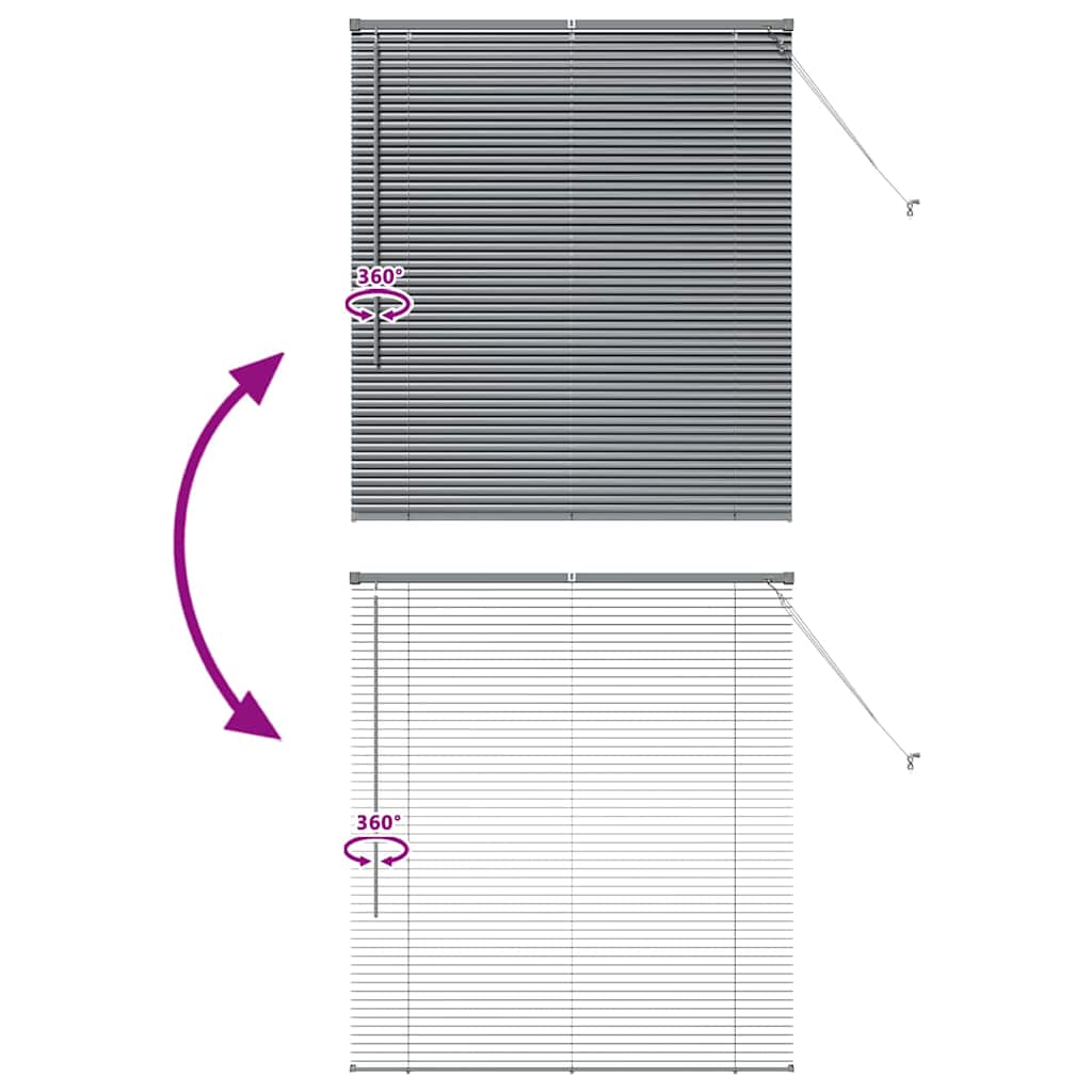 Venecijanski zastore Tamno siva 130 x 110 cm Aluminij