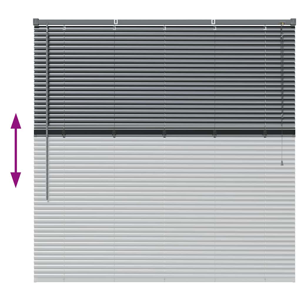 Venecijanski zastore Tamno siva 130 x 135 cm Aluminij