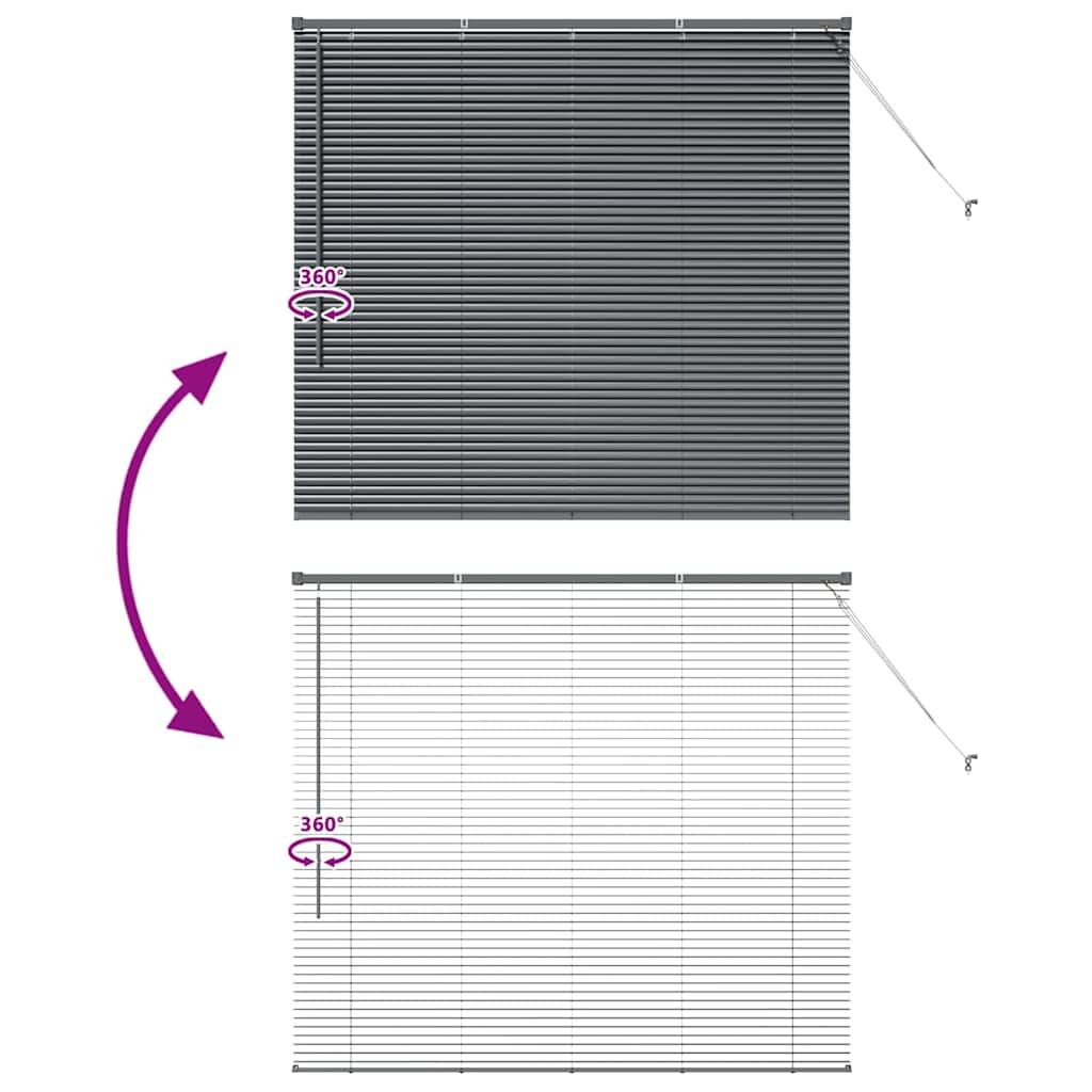 Venecijanski zastore Tamno siva 130 x 140 cm Aluminij