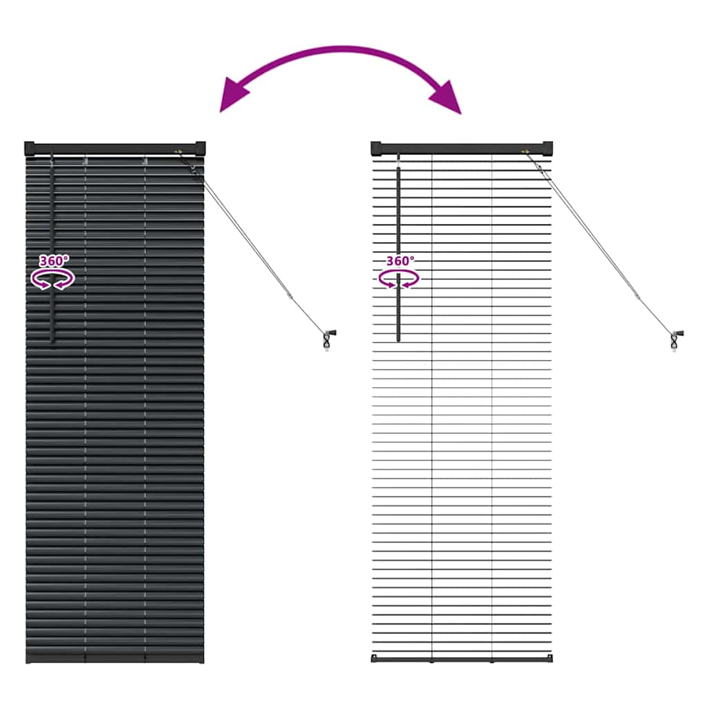 Venecijanski zastore Crna 130 x 40 cm Aluminij