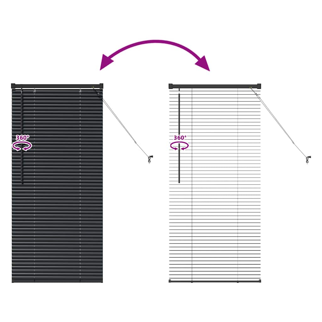 Venecijanski zastore Crna 130 x 60 cm Aluminij