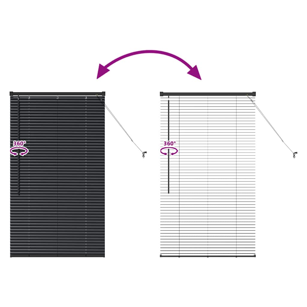 Venecijanski zastore Crna 130 x 70 cm Aluminij