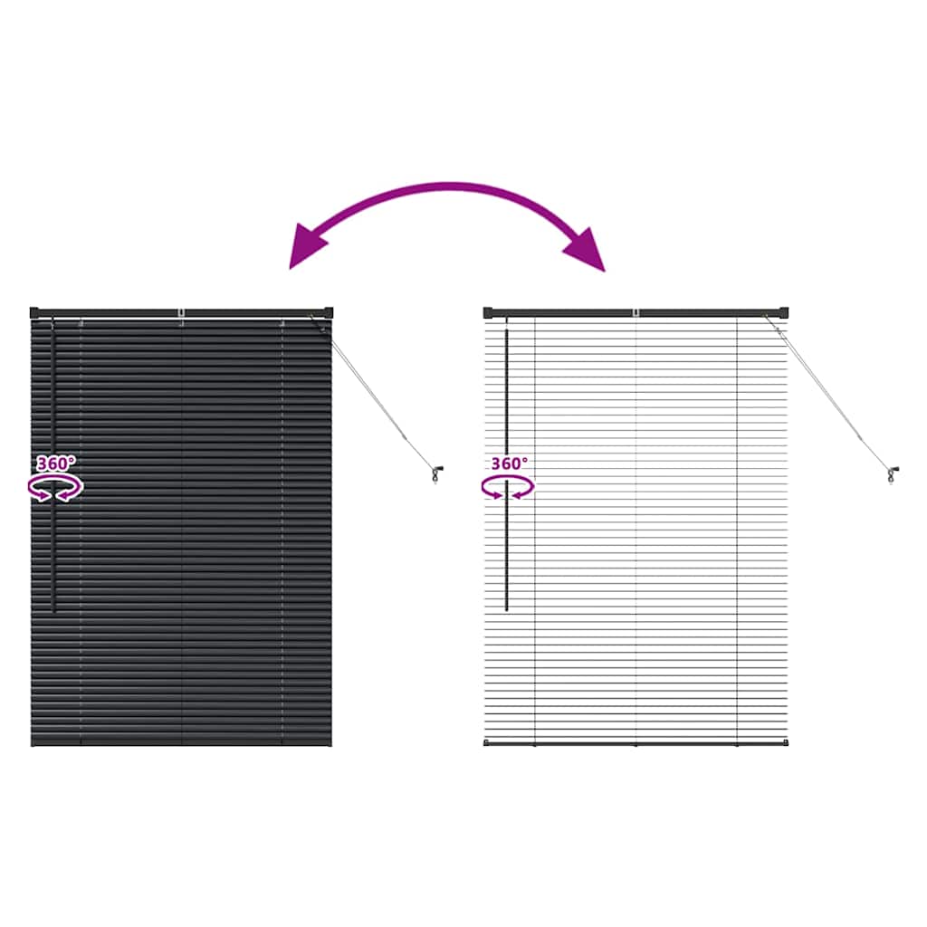 Venecijanski zastore Crna 130 x 85 cm Aluminij
