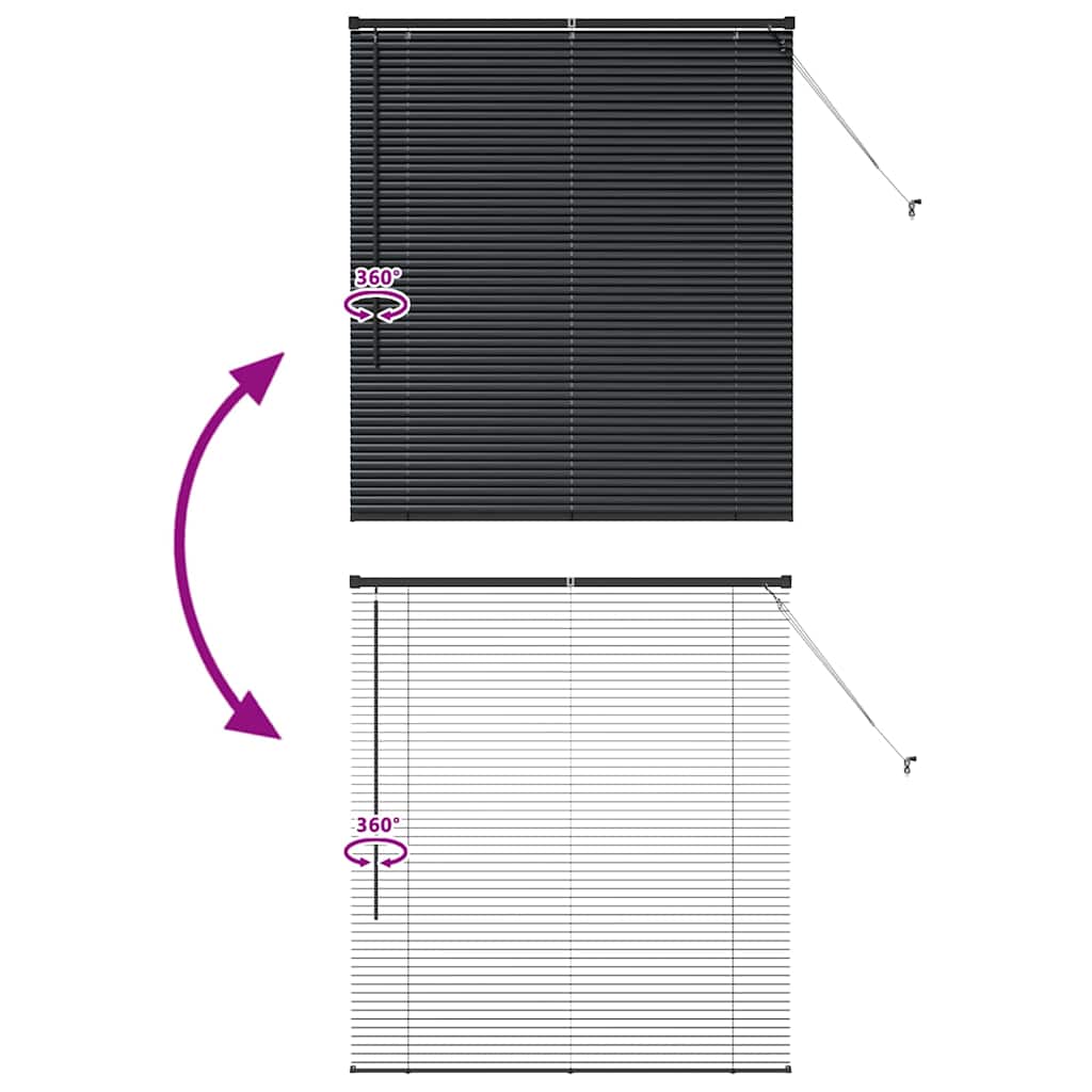 Venecijanski zastore Crna 130 x 115 cm Aluminij