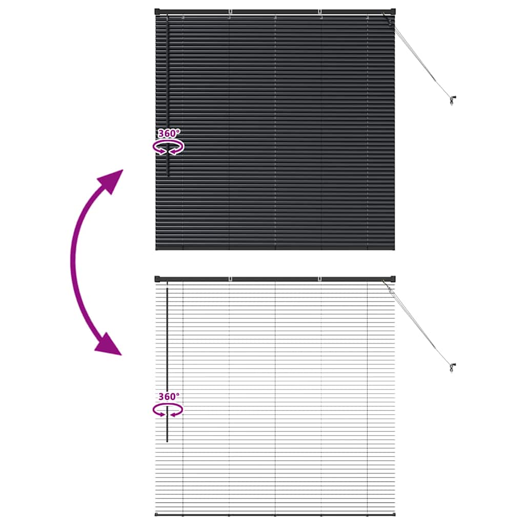 Venecijanski zastore Crna 130 x 125 cm Aluminij