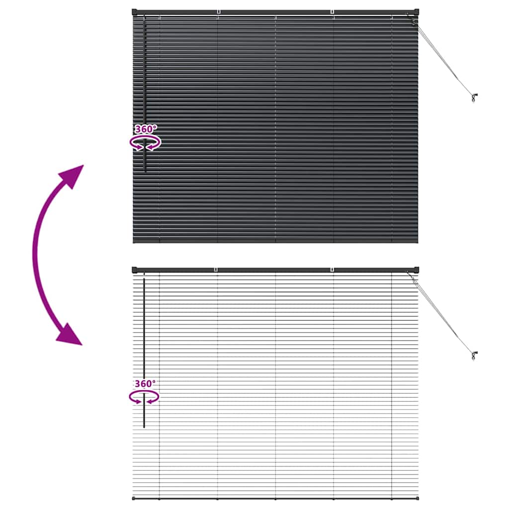 Venecijanski zastore Crna 130 x 155 cm Aluminij