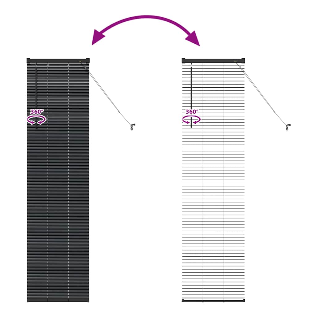 Venecijanski zastore Crna 175 x 50 cm Aluminij