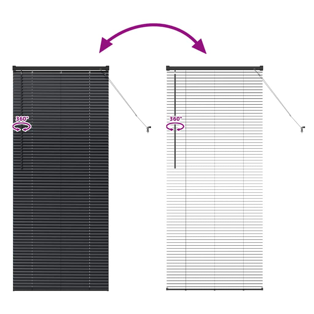 Venecijanski zastore Crna 175 x 80 cm Aluminij