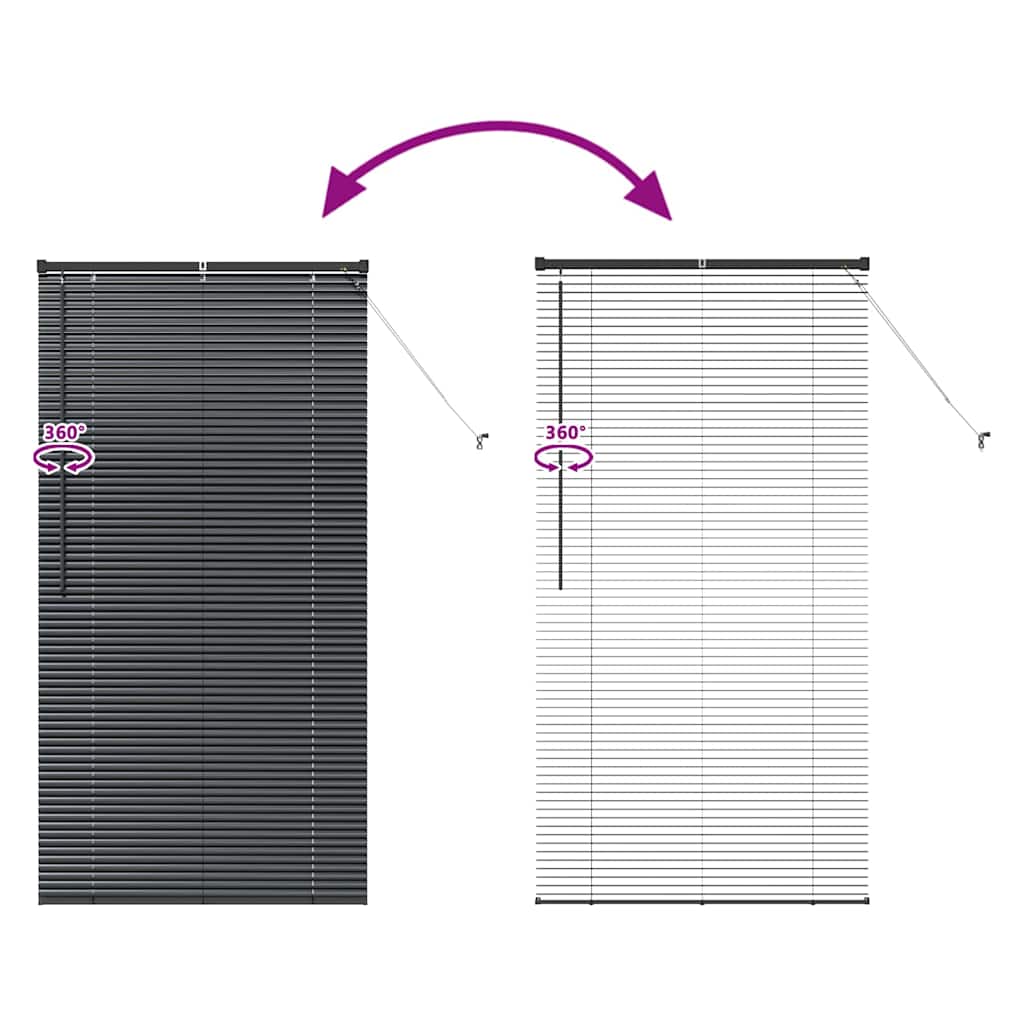 Venecijanski zastore Crna 175 x 90 cm Aluminij