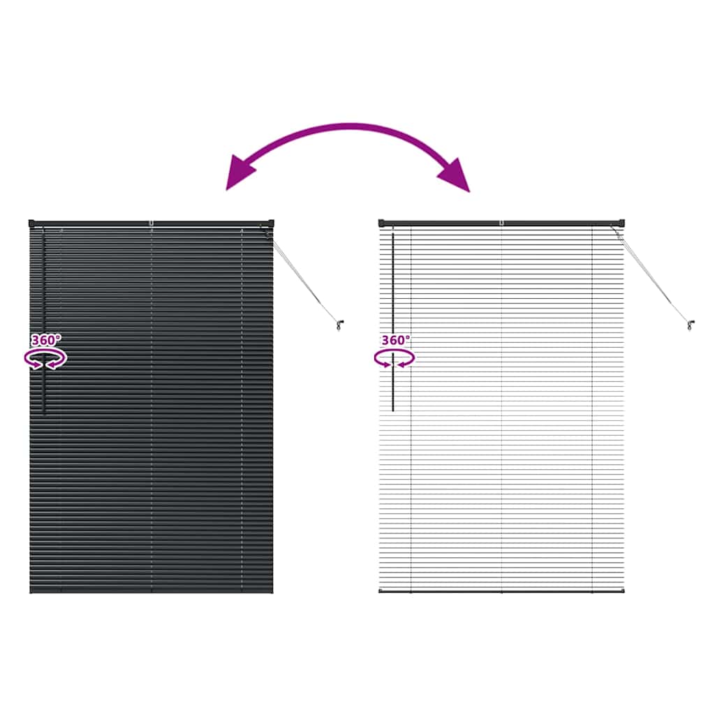 Venecijanski zastore Crna 175 x 115 cm Aluminij