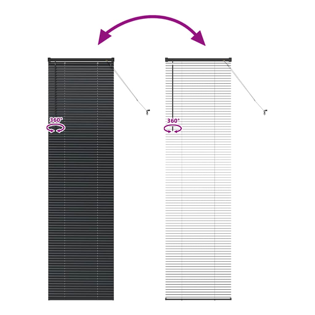 Venecijanski zastore Crna 220 x 60 cm Aluminij