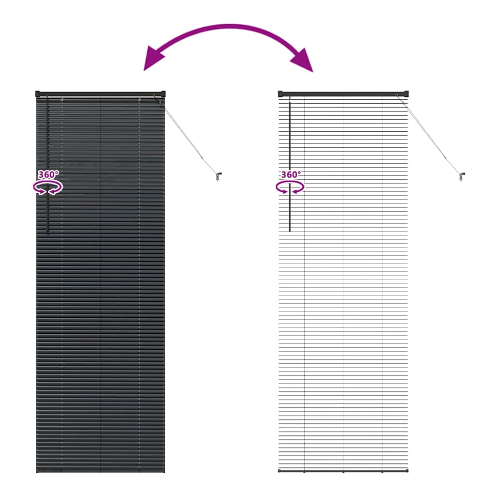 Venecijanski zastore Crna 220 x 80 cm Aluminij