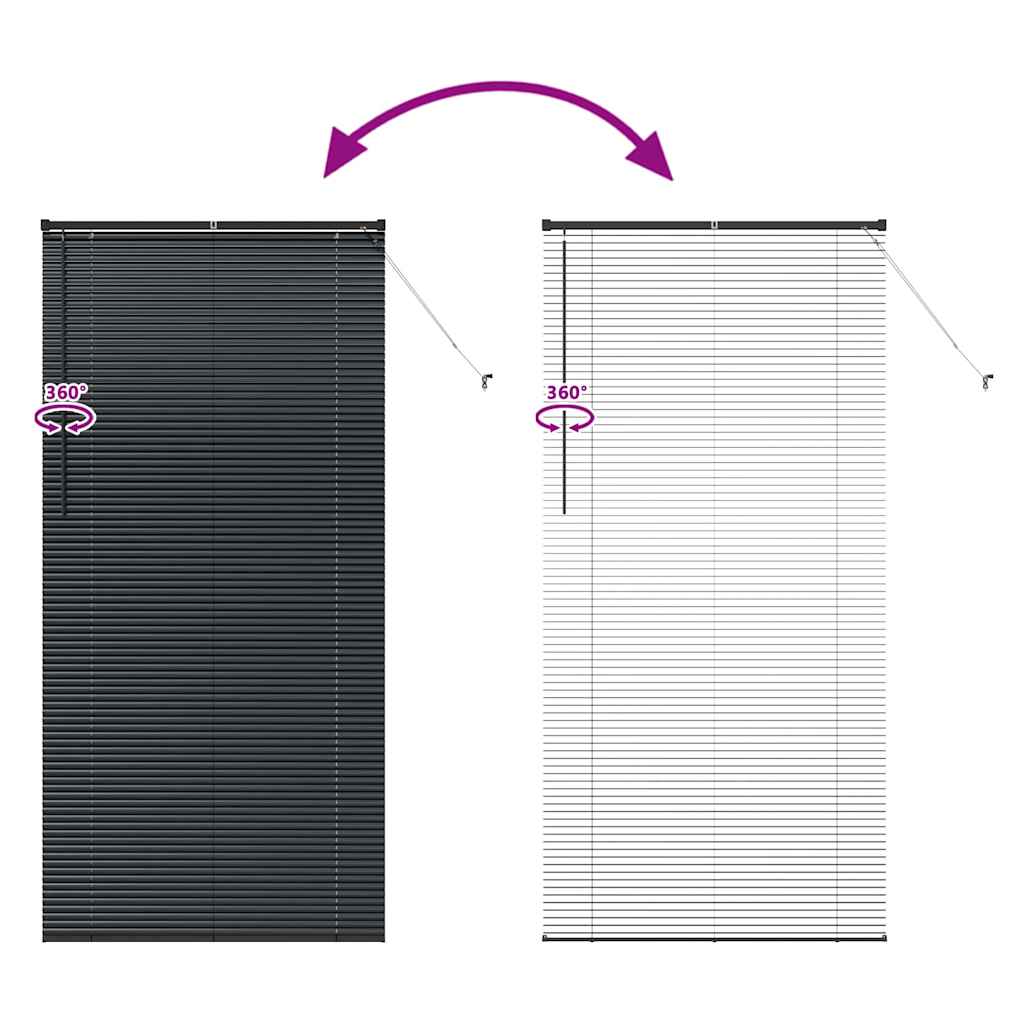 Venecijanski zastore Crna 220 x 105 cm Aluminij