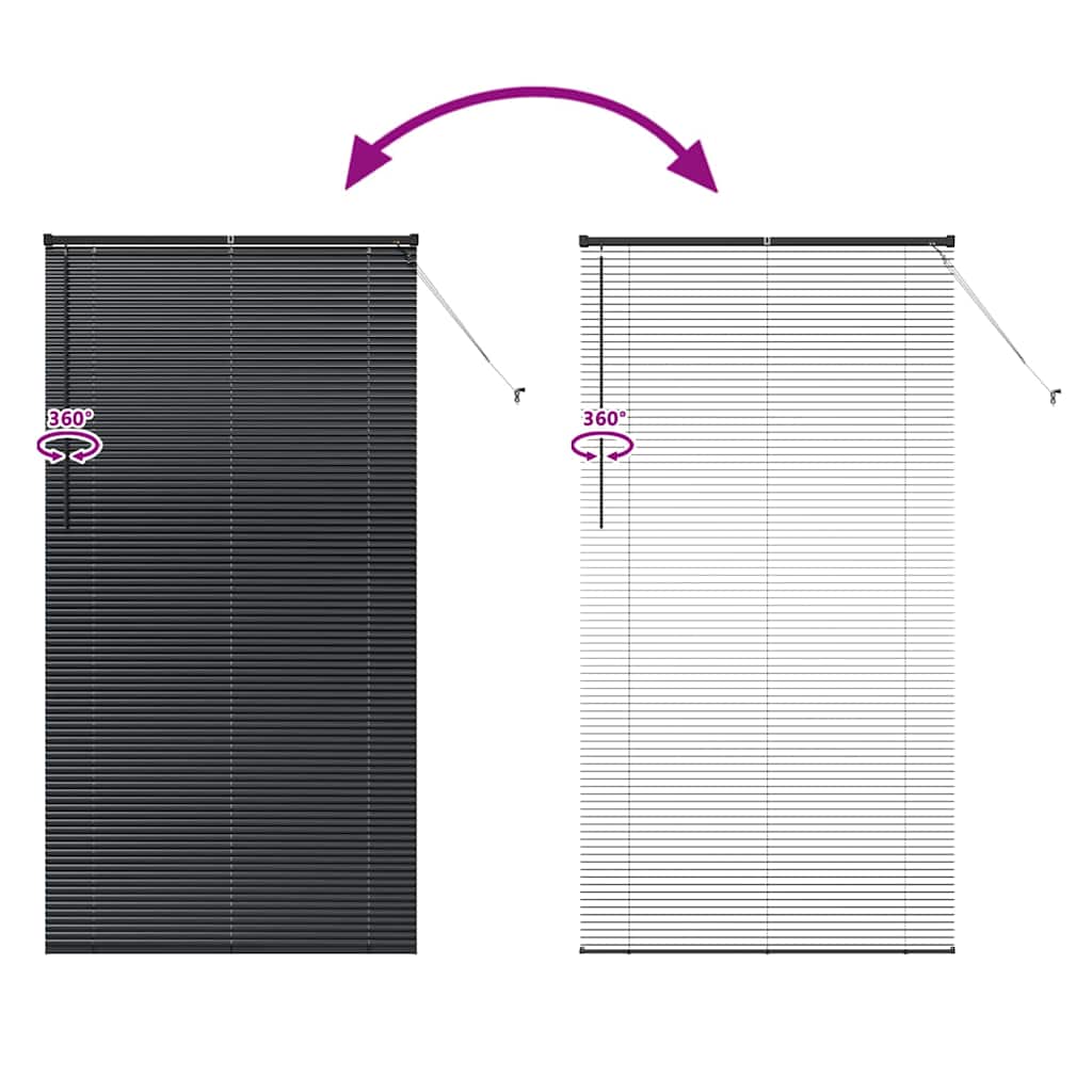 Venecijanski zastore Crna 220 x 110 cm Aluminij