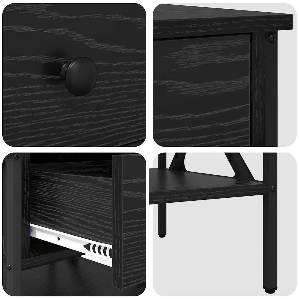 Noćni ormarić s ladicama 2 pcs Crni hrast 40 x 42 x 45 cm