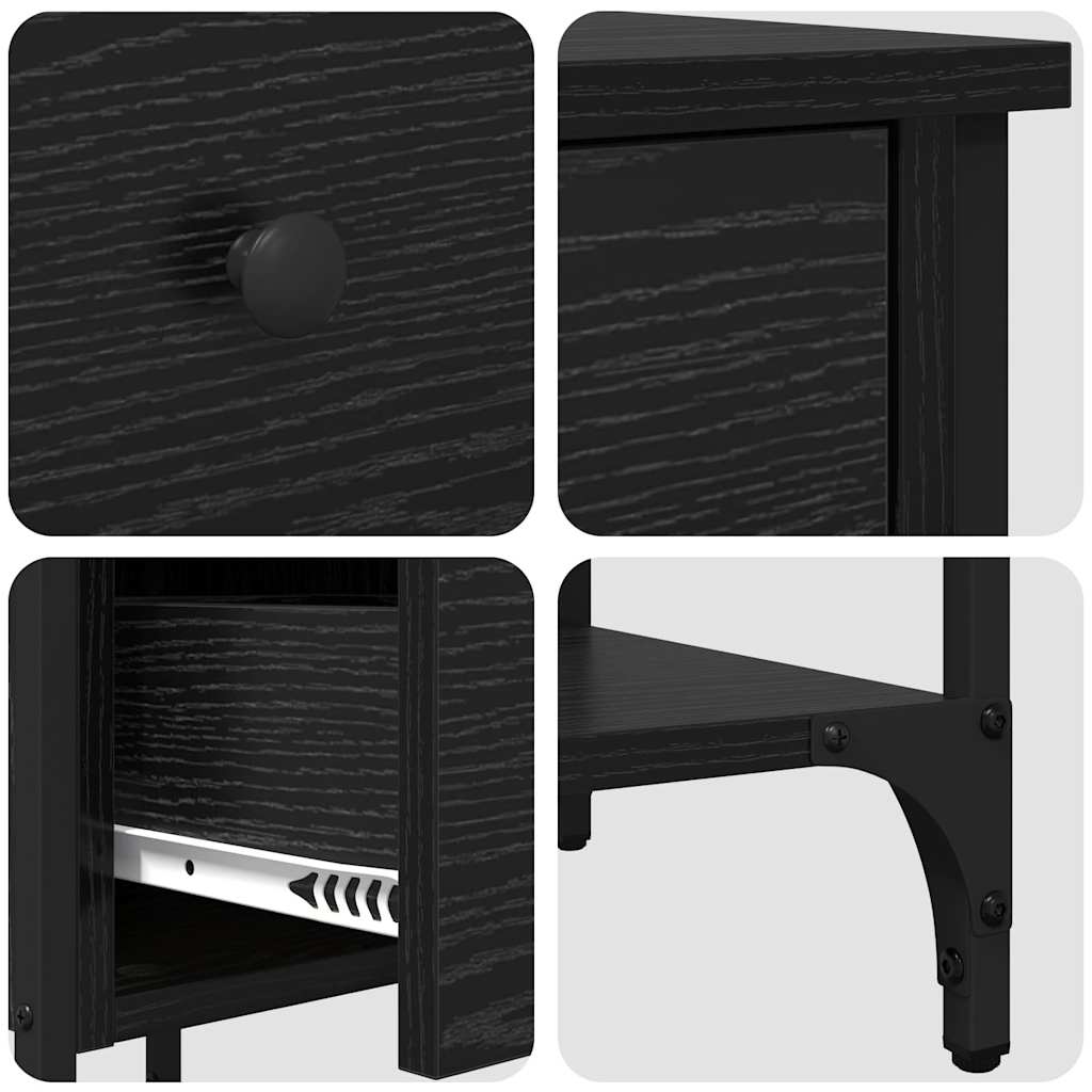 Noćni ormar s ladicama 2 pcs Crni hrast 33.5 x 36 x 70 cm