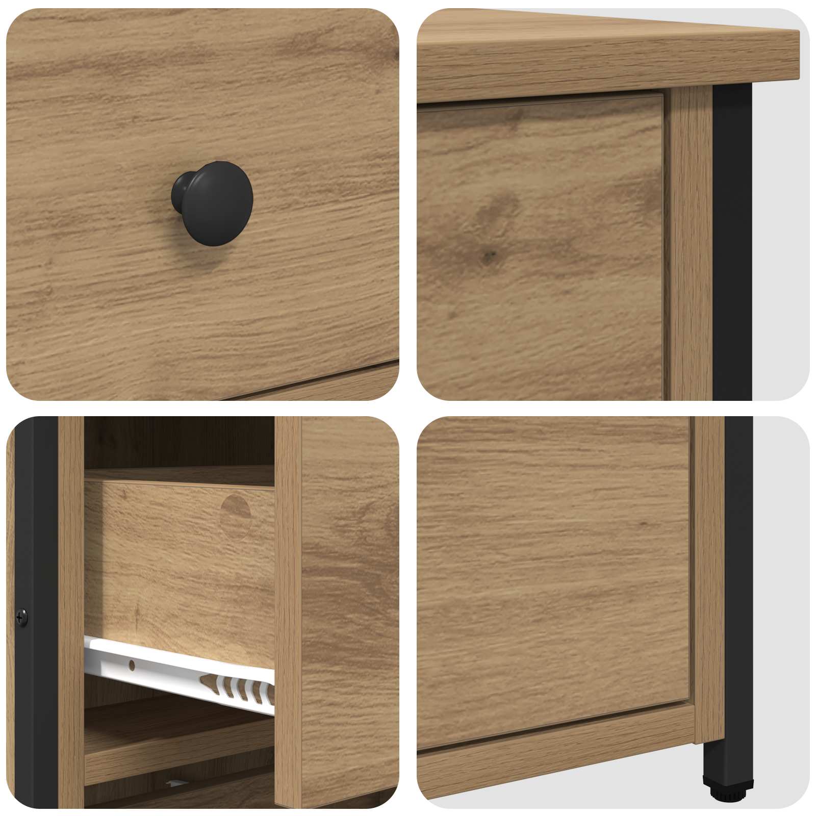 Noćni ormar s ladicama 2 pcs Smeđa 40 x 36 x 60 cm